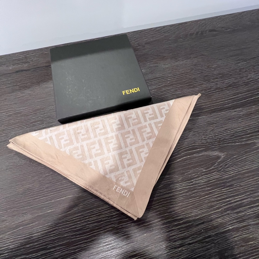 Fendi Beige Zucca Monogram Pocket Scarf
